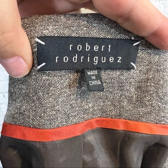 Robert Rodriguez Dress Brown Sleeveless V Neck Floral Details A-Line Pockets 8 - Picture 8 of 11